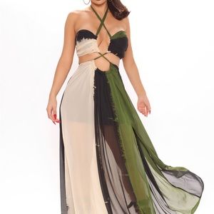 Olive Fashionnova Maxi Dress
